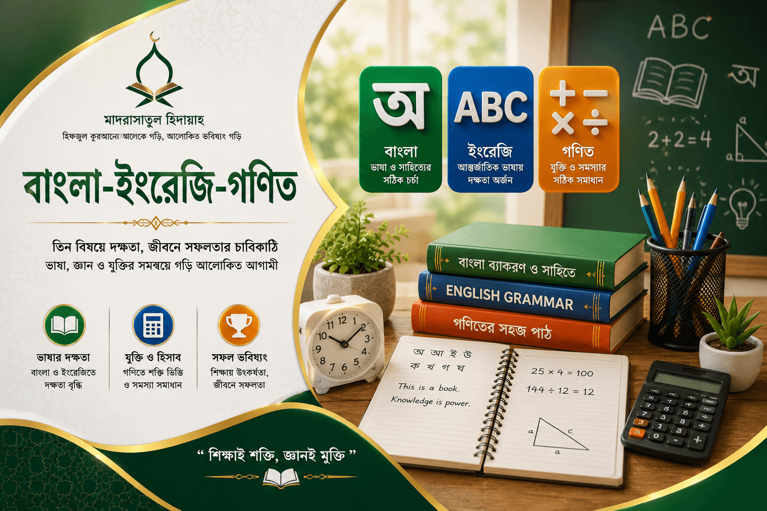 বাংলা-ইংরেজি-গণিত